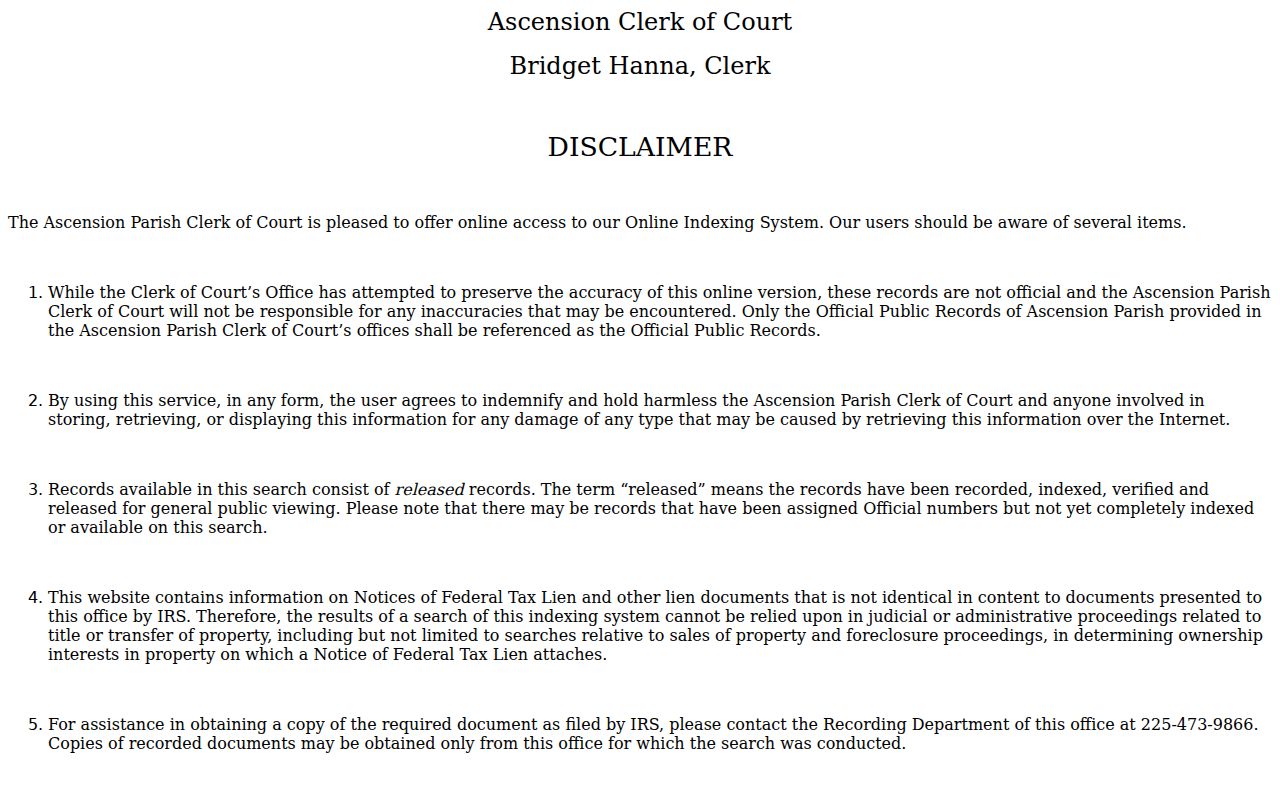 Ascension Clerk remote access disclaimer
